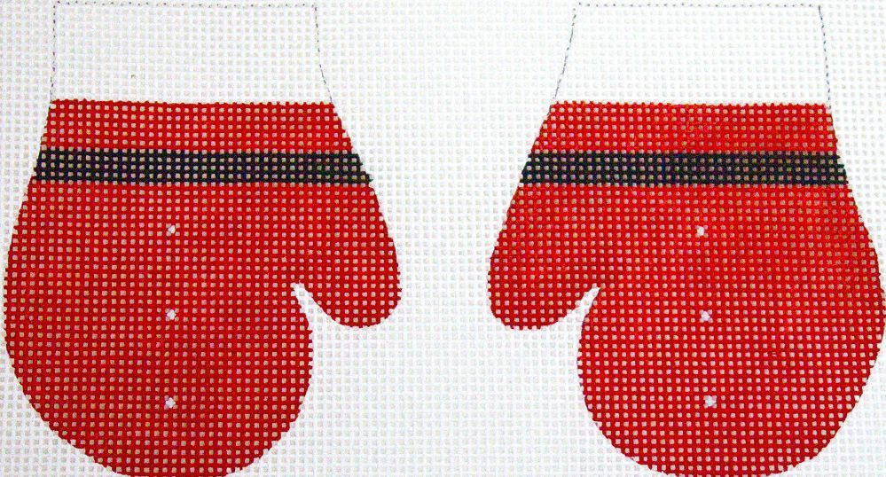 KCN Designers Santa Suit Mittens Needlepoint Canvas