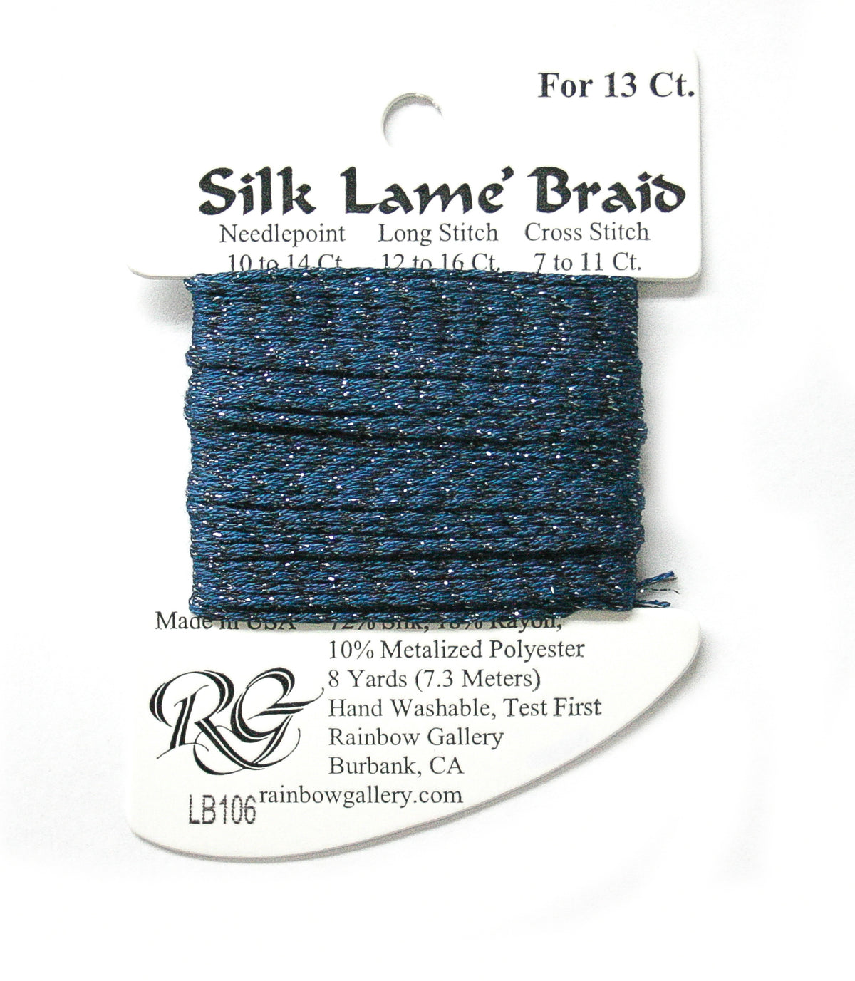 Rainbow Gallery Silk Lame Braid 13 - 106 Dark Denim