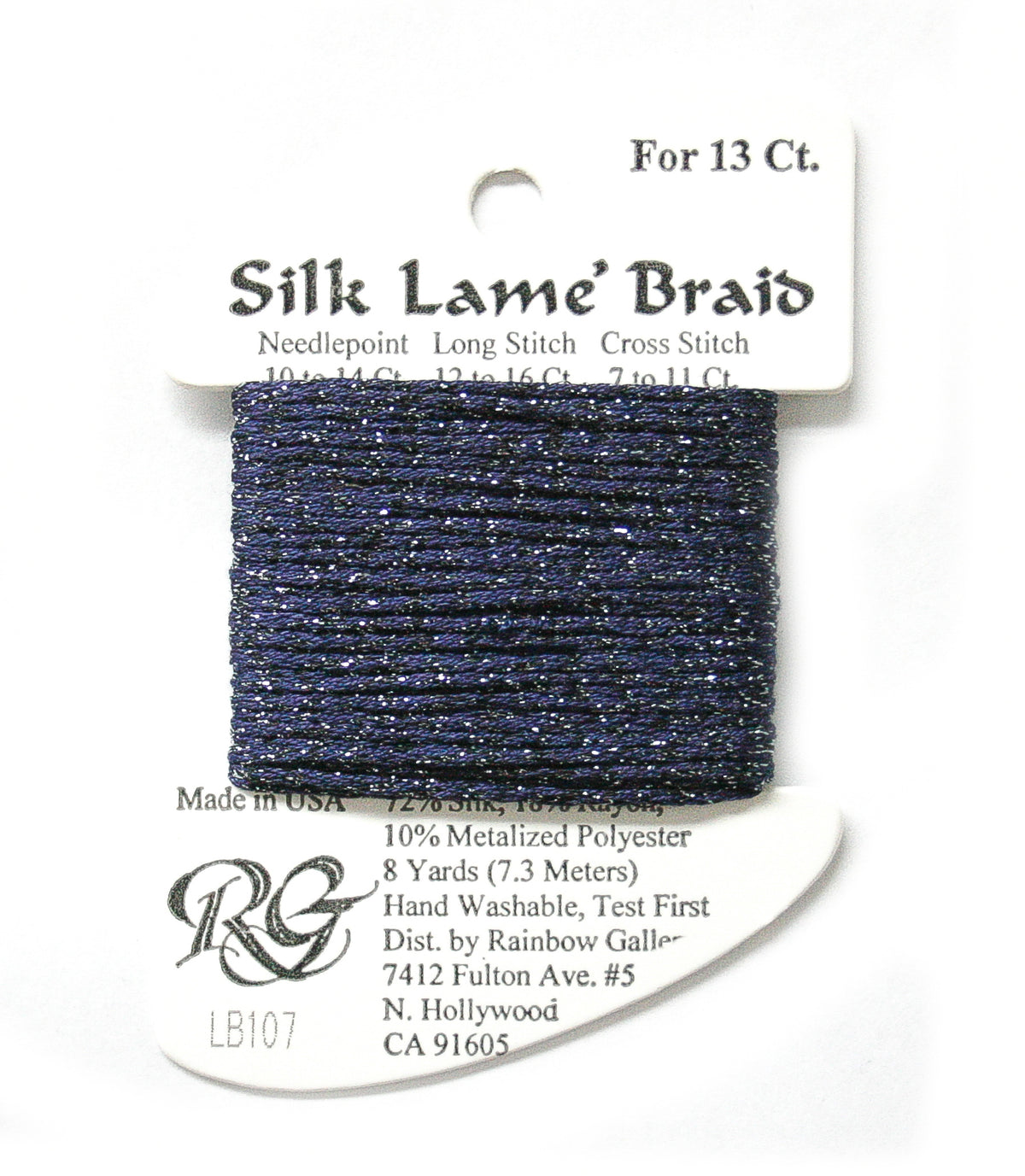 Rainbow Gallery Silk Lame Braid 13 - 107 Deep Cobalt