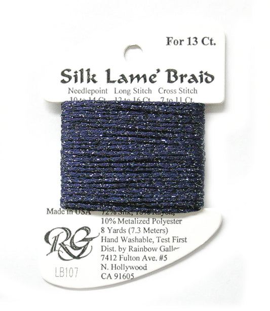 Rainbow Gallery Silk Lame Braid 13 - 107 Deep Cobalt