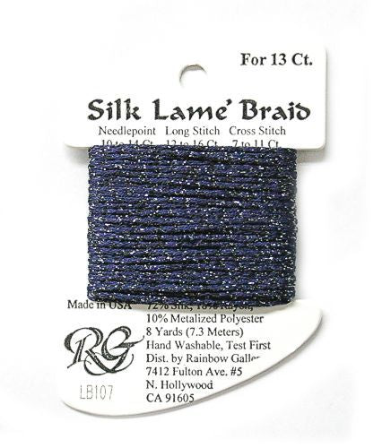 Rainbow Gallery Silk Lame Braid 13 - 107 Deep Cobalt