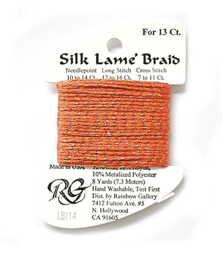 Rainbow Gallery Silk Lame Braid 13 - 114 Light Pumpkin