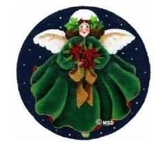 Melissa Shirley Designs December Angel - Poinsettias Needlepoint Canvas