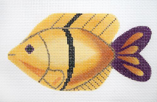 Labors of Love Yellow and Purple Needlepoint Canvas
