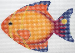 Labors of Love Orange and Blue Needlepoint Canvas