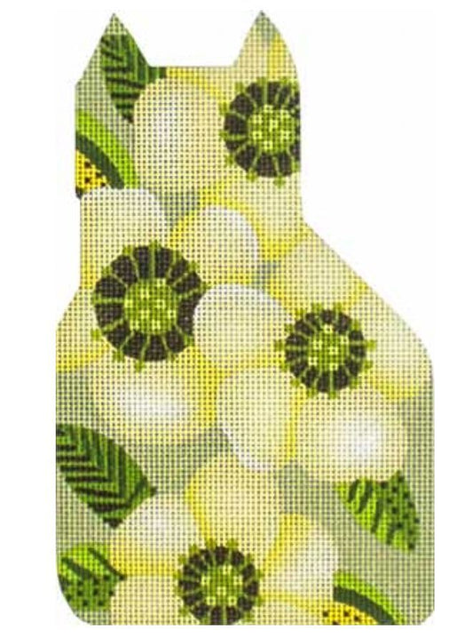 Melissa Shirley Designs Big Blossom Cat-Yellow Needlepoint Canvas