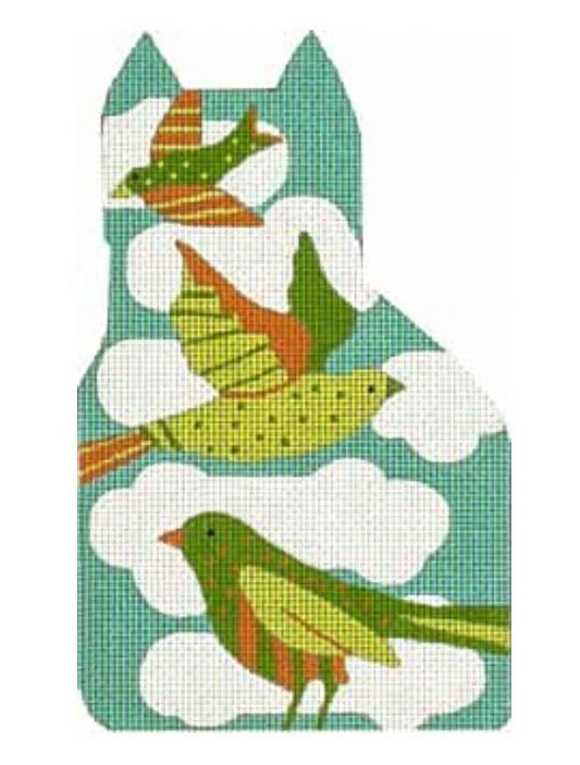 Melissa Shirley Designs Bird Cat Needlepoint Canvas