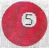 KCN Designers Billiard Ball #5 Ornament/Coaster Needlepoint Canvas