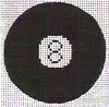 KCN Designers Billiard Ball #8 Ornament/Coaster Needlepoint Canvas