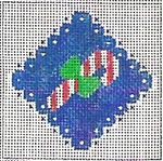 KCN Designers Candy Cane Diamond Ornament Needlepoint Canvas