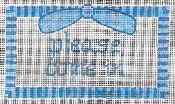 KCN Designers Blues Please Come in Sign Needlepoint Canvas