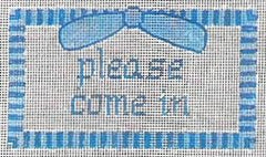 KCN Designers Blues Please Come in Sign Needlepoint Canvas