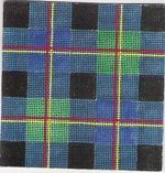 KCN Designers Blue Plaid Starter Needlepoint Canvas