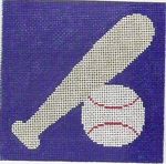 KCN Designers Bat & Ball Starter Needlepoint Canvas