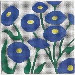 KCN Designers Bachelor Buttons Flower Starter Needlepoint Canvas