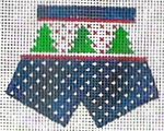 KCN Designers Blue/Green Trees Boxers Needlepoint Canvas