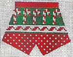 KCN Designers Candy Canes Boxers Needlepoint Canvas