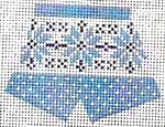 KCN Designers Blue Snowflakes Boxers Needlepoint Canvas