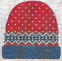 KCN Designers Blue/Red Stocking Hat Needlepoint Canvas
