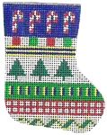 KCN Designers Candy Canes Majolica Mini Needlepoint Canvas