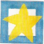 KCN Designers Blue/Star Starter 6 Inch Needlepoint Canvas
