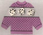 KCN Designers Dice Specialty Button Sweater Needlepoint Canvas
