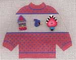 KCN Designers Birdhouses Specialty Button Sweater Needlepoint Canvas