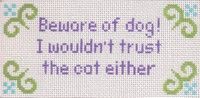 KCN Designers Beware of Dog Sign w/Attitude Needlepoint Canvas