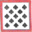 KCN Designers Black Spades Bridge Coaster Needlepoint Canvas