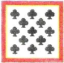 KCN Designers Black Clubs Bridge Coaster Needlepoint Canvas