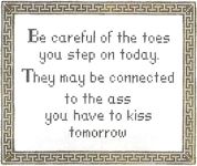 KCN Designers Be Careful of Toes Sign Needlepoint Canvas