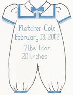 KCN Designers Boy Baby Announcement Needlepoint Canvas