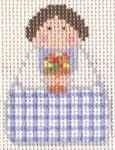 KCN Designers Blue Plaid w/Flower Pot Needlepoint Canvas