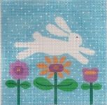 KCN Designers Bunny w/ Flowers Chameleon Needlepoint Canvas