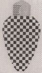 KCN Designers Black&White Checked Bulb Ornament Needlepoint Canvas