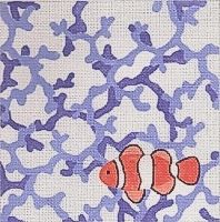 KCN Designers Coral w/Fish Eyeglass/Checkbook Needlepoint Canvas