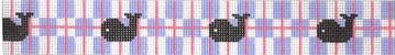 KCN Designers Blue Checked Whale Belt Needlepoint Canvas