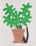 KCN Designers Cat in Plant Needlepoint Canvas