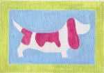 KCN Designers Basset Hound Framed Needlepoint Canvas