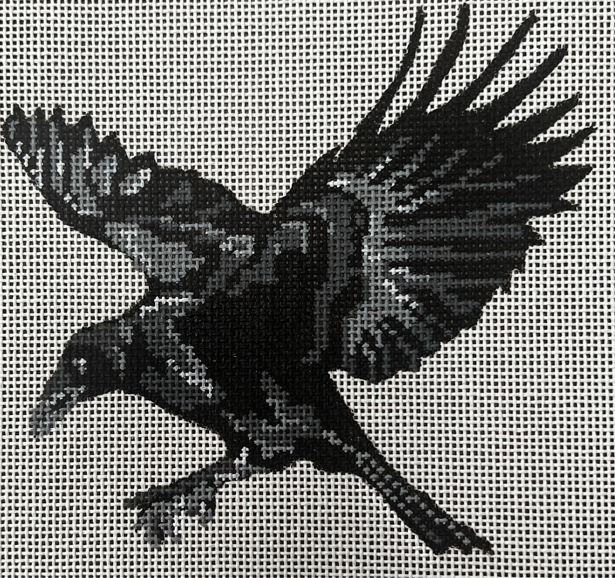 The Gingham Stitchery Kate Woodward Flying Crow Needlepoint Canvas