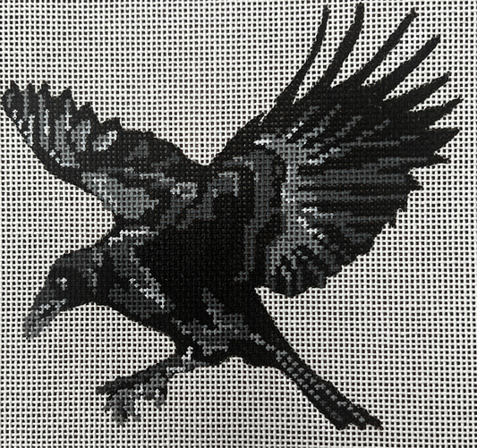 The Gingham Stitchery Kate Woodward Flying Crow Needlepoint Canvas