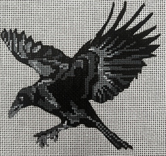 The Gingham Stitchery Kate Woodward Flying Crow Needlepoint Canvas