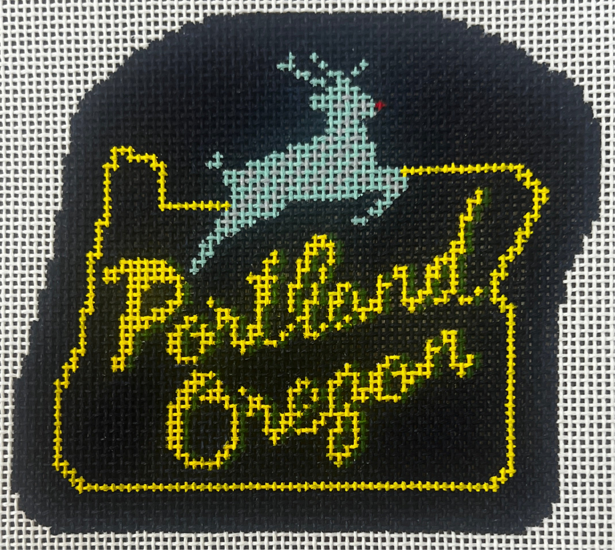 The Gingham Stitchery Krissy Johnson Designs Portland State Sign Needlepoint Canvas