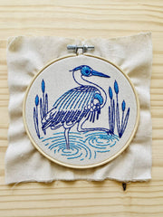 Hook Line and Tinker Blue Heron Embroidery Kit