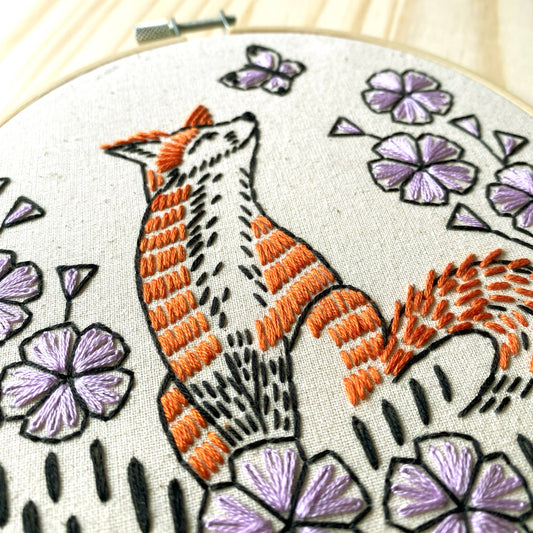 Hook Line and Tinker Fox in Phlox Embroidery Kit