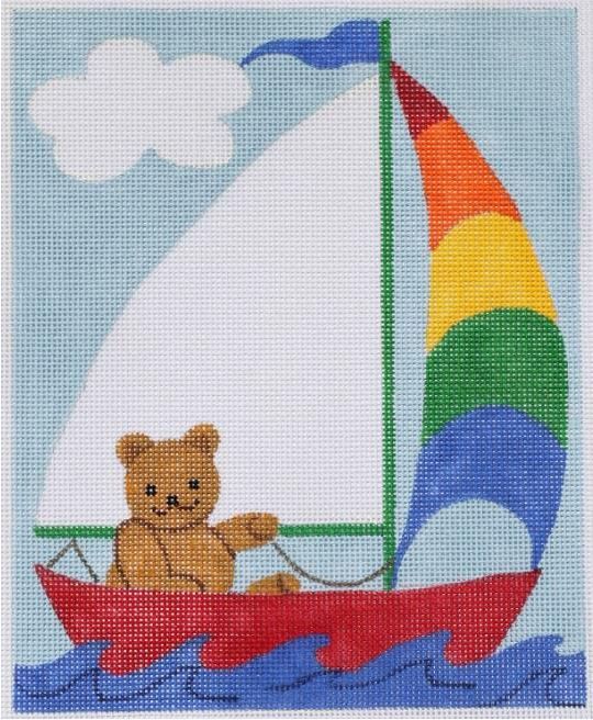 Kate Dickerson Needlepoint Collections Sailing Teddy Needlepoint Canvas