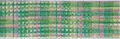 Kate Dickerson Needlepoint Collections Belt - Madras Single Pattern - Greens, Soft Lime & Pink Needlepoint Canvas