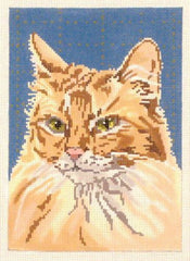 Barbara Russell Orange Cat Needlepoint Canvas