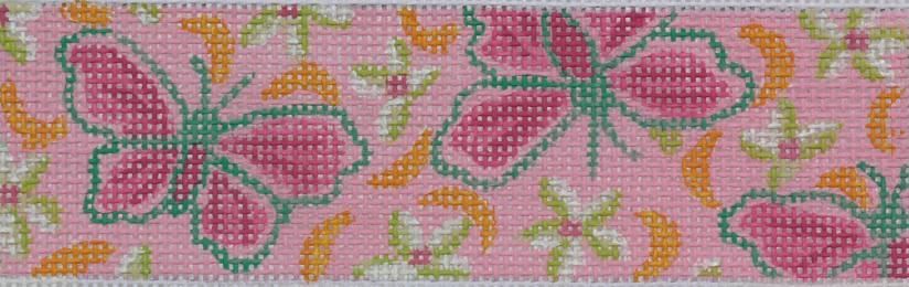 Kate Dickerson Needlepoint Collections Lilly Butterflies & Flowers Needlepoint Canvas