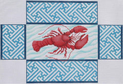 Kate Dickerson Needlepoint Collections Lobster with Chinoiserie Lattice Needlepoint Canvas